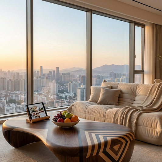 Sculptural Solid Wood Coffee Table