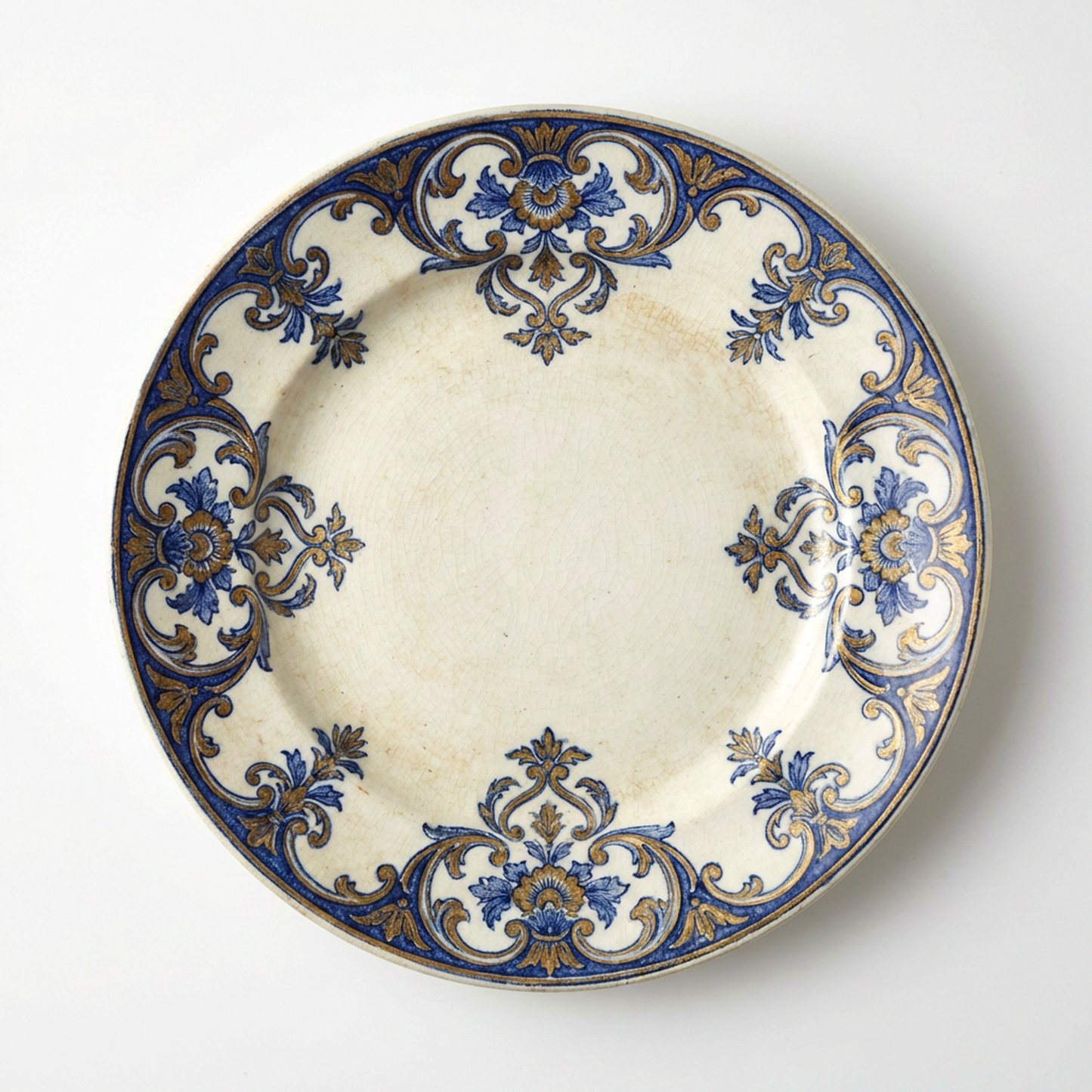 Vintage-Style Ceramic Dinner Plate