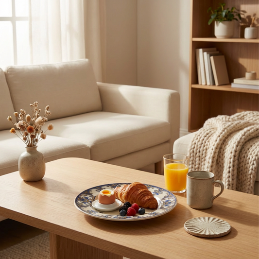 Vintage-Style Ceramic Dinner Plate