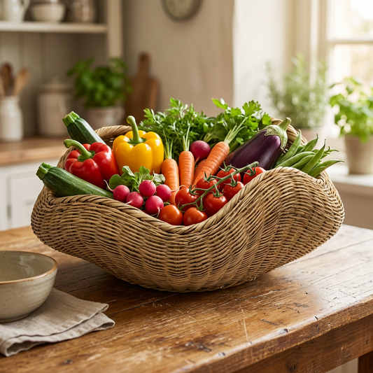 Handwoven Wicker Fruit Basket