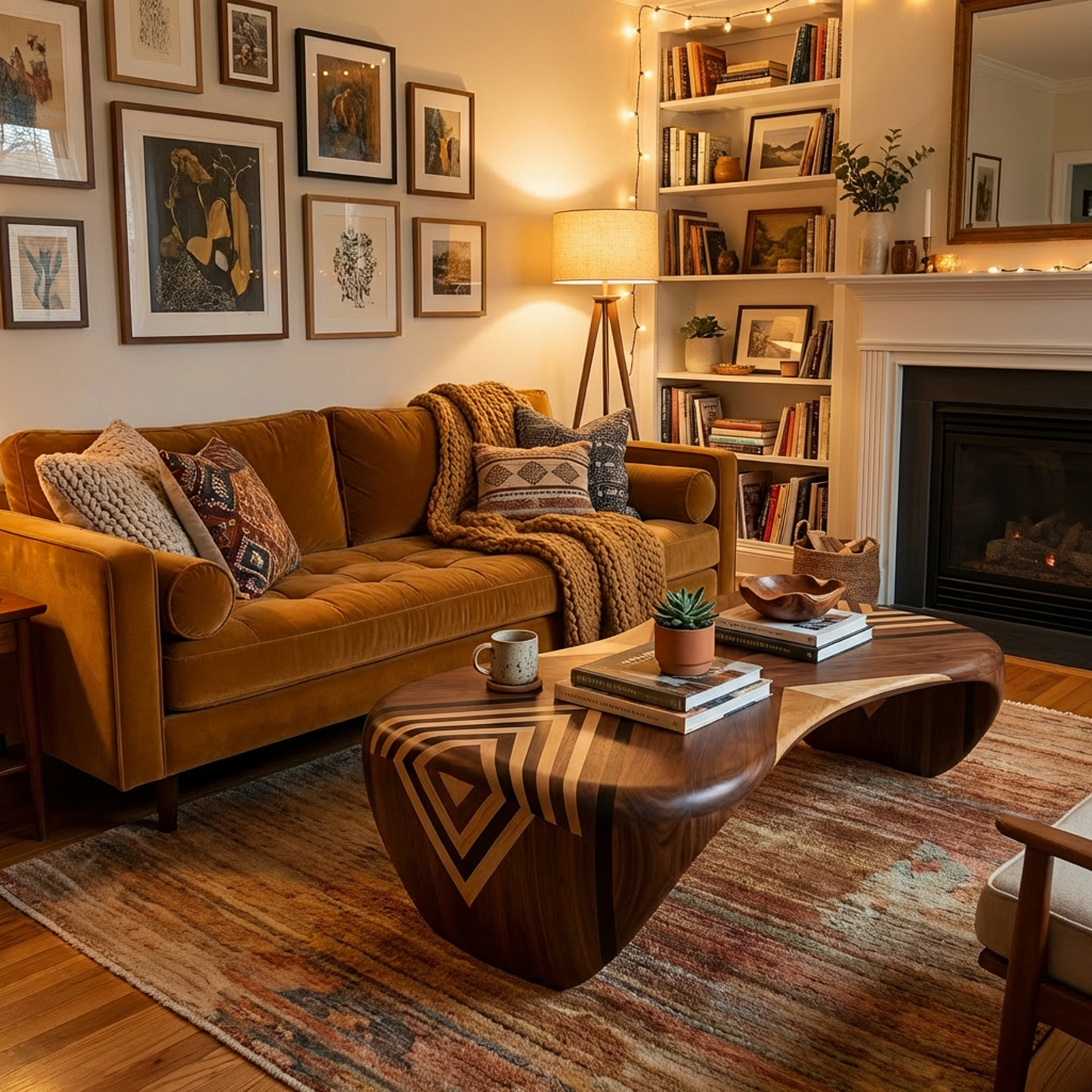 Sculptural Solid Wood Coffee Table