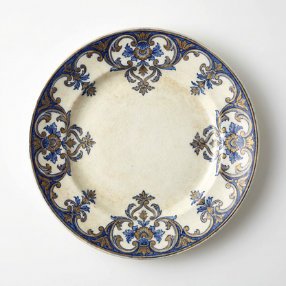 Vintage-Style Ceramic Dinner Plate