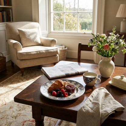 Vintage-Style Ceramic Dinner Plate