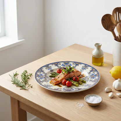 Vintage-Style Ceramic Dinner Plate